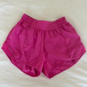 Lululemon sonic pink hotty hot shorts size 4